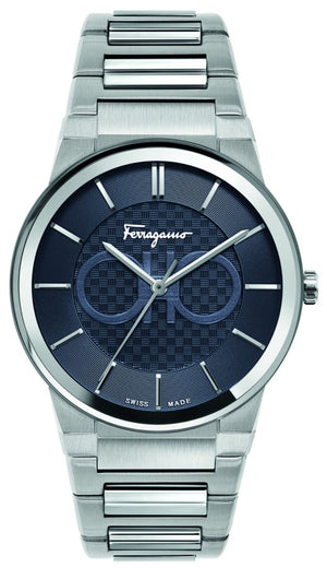 Salvatore Ferragamo Sapphire Blue Dial Silver Steel Strap Watch for Men - SFHP006-20 Authentic Buy Shop Now