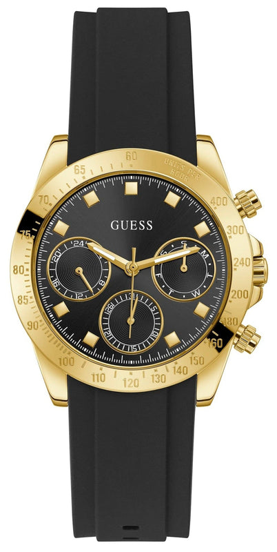 Guess Eclipse Multi Function Black Dial Black Rubber Strap Watch for Women - GW0315L1 Authentic Buy Shop Now