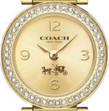 Coach Dress Crystals Gold Dial Gold Steel Strap Watch For Women - 14502202 Authentic Buy Shop Now
