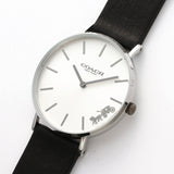Coach Perry White Dial Black Leather Strap Watch for Women - 14503115 Authentic Buy Shop Now