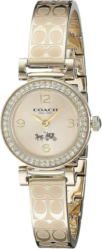 Coach Dress Crystals Gold Dial Gold Steel Strap Watch For Women - 14502202 Authentic Buy Shop Now