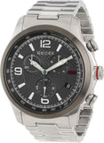 Gucci G Timeless Chronograph Grey Dial Silver Steel Strap Watch For Men - YA126238 Authentic Buy Shop Now