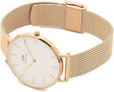 Daniel Wellington Petite Melrose White Dial Rose Gold Mesh Strap Watch For Women - DW00100305 Authentic Buy Shop Now
