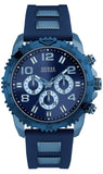Guess Velocity Chronograph Blue Dial Blue Rubber Steel Strap Watch for Men - W0599G4 Authentic Buy Shop Now