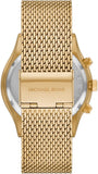 Michael Kors Slim Runway Chronograph Black Dial Gold Mesh Strap Watch For Men - MK9057 Authentic Buy Shop Now