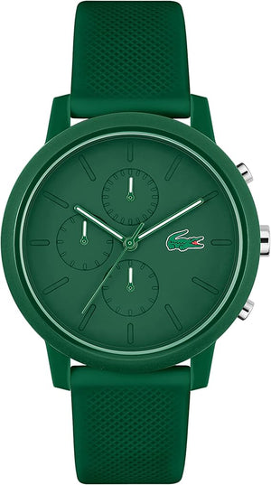Lacoste 12.12 Chronograph Green Dial Green Silicon Strap Watch for Men - 2011245 Authentic Buy Shop Now