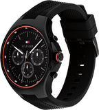 Tommy Hilfiger Justin Black Dial Black Rubber Strap Watch For Men - 1792056 Authentic Buy Shop Now