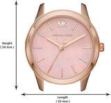 Michael Kors Runway Mother of Pearl Dial Rose Gold Steel Strap Watch For Women - MK6856 Authentic Buy Shop Now