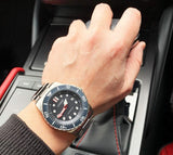Citizen Mechanical Black Dial Silver Steel Strap Watch For Men - NJ0120-81E Authentic Buy Shop Now