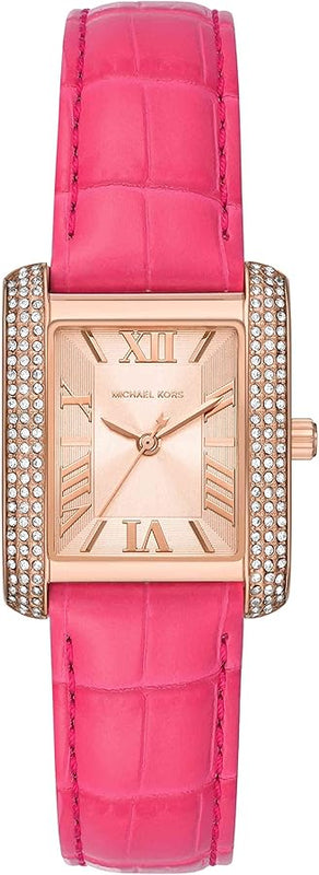 Michael Kors Emery Quartz Diamonds Rose Gold Dial Pink Leather Strap Watch For Women - MK2984 Authentic Buy Shop Now