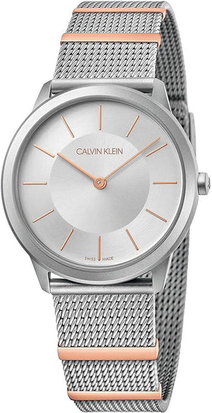Calvin Klein Minimal Silver Dial Silver Mesh Strap Watch For Men - K3M521Y6 Authentic Buy Shop Now