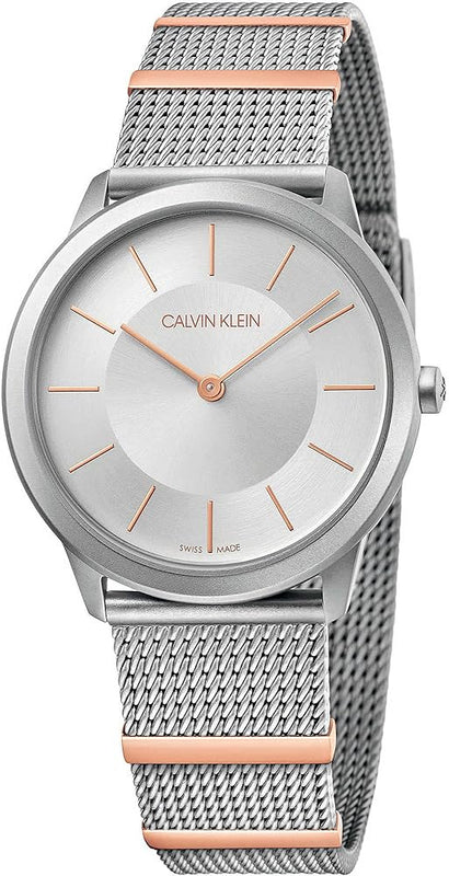Calvin Klein Minimal Silver Dial Silver Mesh Strap Watch For Men - K3M521Y6 Authentic Buy Shop Now