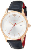 Emporio Armani Classic Silver Dial Blue Leather Strap Watch For Men - AR11131 Authentic Buy Shop Now