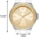 Michael Kors Lennox Three-Hand Gold Dial Two Tone Steel Strap Watch For Women - MK6988 Authentic Buy Shop Now
