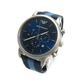 Emporio Armani Luigi Chronograph Quartz Blue Dial Blue Nylon Strap Watch For Men - AR1949 Authentic Buy Shop Now