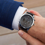 Tommy Hilfiger Deacan Grey Dial Black Leather Strap Watch for Men - 1791548 Authentic Buy Shop Now