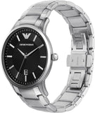 Emporio Armani Renato Quartz Black Dial Silver Steel Strap Watch For Men - AR11181 Authentic Buy Shop Now