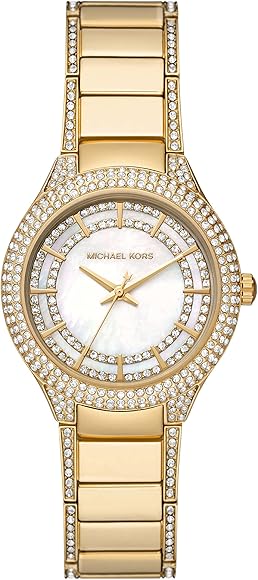 Michael Kors Sylvia Mother Of Pearl Dial Gold Steel Strap Watch For Women - MK4655 Authentic Buy Shop Now