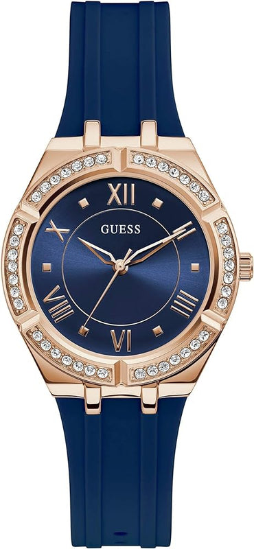 Guess Cosmo Diamonds Blue Blue Dial Blue Silicone Strap Watch for Women - GW0034L4 Authentic Buy Shop Now