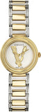 Versace Virtus Quartz White Dial Two Tone Steel Strap Watch For Women - VET300721 Authentic Buy Shop Now