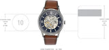 Fossil Forrester Luggage Automatic Skeleton Blue Dial Brown Leather Strap Watch for Men - ME3179 Authentic Buy Shop Now