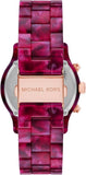 Michael Kors Runway Chronograph Red Dial Red Steel Strap Watch for Women - MK7425 Authentic Buy Shop Now