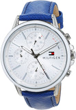 Tommy Hilfiger Carly Silver Dial Blue Leather Strap Watch for Women - 1781791 Authentic Buy Shop Now