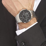 Emporio Armani Sportivo Chronograph Black Dial Silver Steel Strap Watch For Men - AR2460 Authentic Buy Shop Now