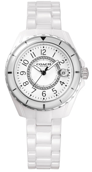Coach Preston White Dial White Steel Strap Watch for Women - 14503462 Authentic Buy Shop Now