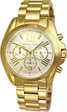 Michael Kors Bradshaw Chronograph White Dial Gold Steel Strap Watch For Women - MK6266 Authentic Buy Shop Now
