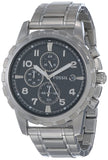 Fossil Dean Chronograph Black Dial Silver Steel Strap Watch for Men - FS4542 Authentic Buy Shop Now