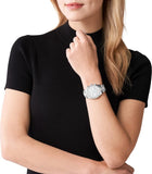 Michael Kors Lexington Chronograph White Dial Silver Steel Strap Watch For Women - MK7243 Authentic Buy Shop Now