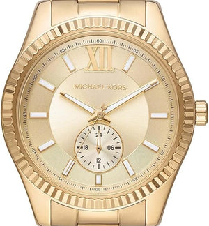 Michael Kors Lexington Quartz Gold Dial Gold Steel Strap Watch For Men - MK8947 Authentic Buy Shop Now