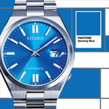 Citizen x Pantone Automatic Blue Dial Silver Steel Strap Watch For Men - NJ0158-89L Authentic Buy Shop Now