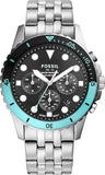 Fossil FB-01 Chronograph Black Dial Silver Steel Strap Watch for Men - FS5827 Authentic Buy Shop Now