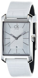 Calvin Klein Window White Dial White Leather Strap Watch for Women - K2M23120 Authentic Buy Shop Now