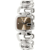 Gucci G Gucci Brown Dial Silver Steel Strap Watch For Women - YA125503 Authentic Buy Shop Now