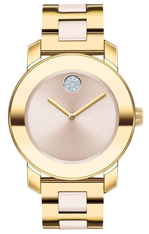 Movado Bold Beige Dial Two Tone Steel Strap Watch For Women - 3600640 Authentic Buy Shop Now