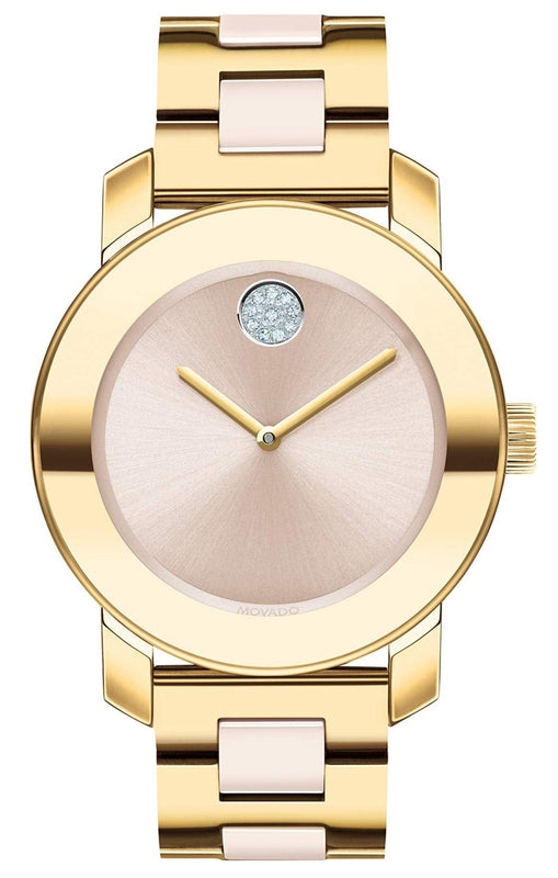Movado Bold Beige Dial Two Tone Steel Strap Watch For Women - 3600640 Authentic Buy Shop Now