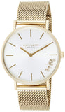 Coach Perry White Dial Gold Mesh Bracelet Watch for Women - 14503125 Authentic Buy Shop Now