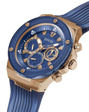 Guess Poseidon Chronograph Blue Dial Blue Silicone Strap Watch For Men - GW0425G3 Authentic Buy Shop Now