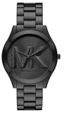 Michael Kors Slim Runway Analog Black Dial Black Steel Strap Watch For Women - MK4734 Authentic Buy Shop Now