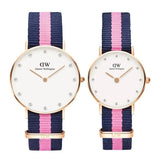 Daniel Wellington Classy Winchester White Dial Two Tone NATO Strap Watch For Women - DW00100077 Authentic Buy Shop Now