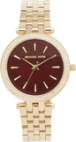 Michael Kors Darci Quartz Mother of Pearl Red Dial Gold Steel Strap Watch For Women - MK3583 Authentic Buy Shop Now