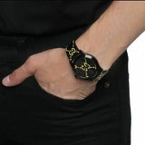 Gucci G Timeless Ghost Black Dial Black Leather Strap Watch For Men - YA1264019 Authentic Buy Shop Now