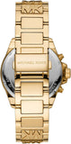 Michael Kors Wren Chronograph Gold Dial Gold Steel Strap Watch for Women - MK6952 Authentic Buy Shop Now