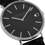 Coach Charles Black Dial Black Leather Strap Watch for Men - 14602157 Authentic Buy Shop Now