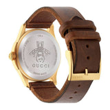 Gucci Le Marche Des Merveilles Green and Red Dial Brown Leather Strap Unisex Watch - YA1264012 Authentic Buy Shop Now