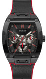 Guess Phoenix Multifunction Black Dial Black & Red Rubber Strap Watch for Men - GW0202G7 Authentic Buy Shop Now