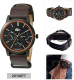 Lacoste Metro Black Dial Brown Leather Strap Watch for Men - 2010877 Authentic Buy Shop Now